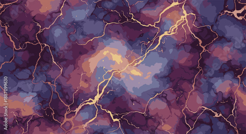 Vibrant abstract illustration of lightning storm with flashes of energy and dynamic movement, viewed from above, showcasing electric patterns and colorful textures