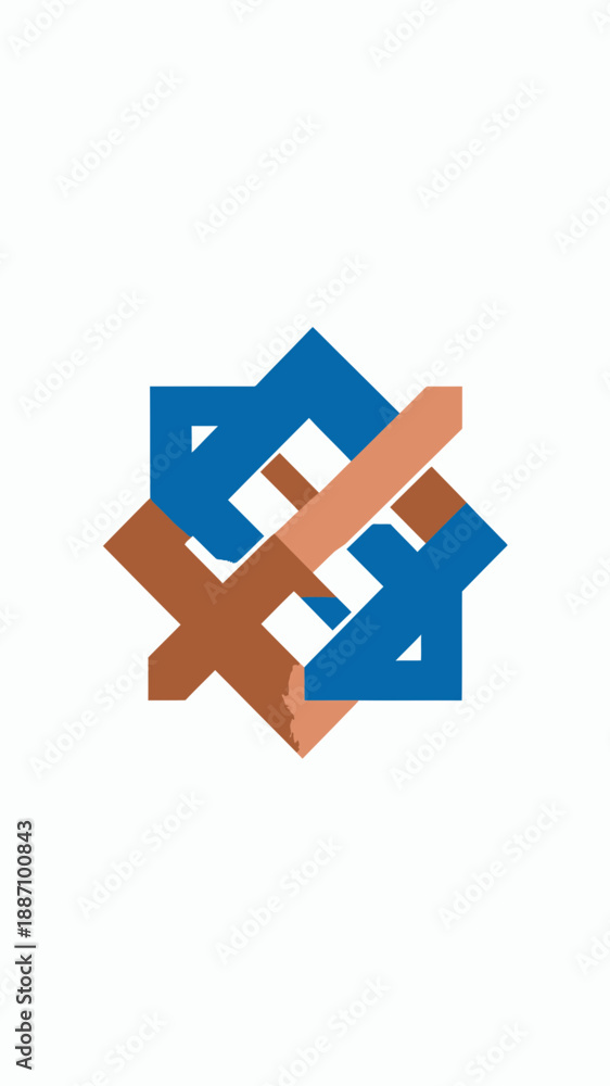 Obraz premium Abstract Geometric Pattern With Interlocking Shapes For Modern Art Designs And Background