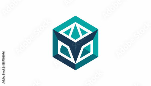 Abstract Geometric Cubic Shape Logo Design for Modern Business Ventures And Technology