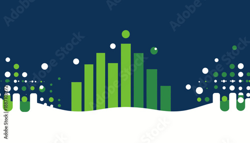 Abstract Green Data Visualization Illustrating Growth And Positive Financial Trends