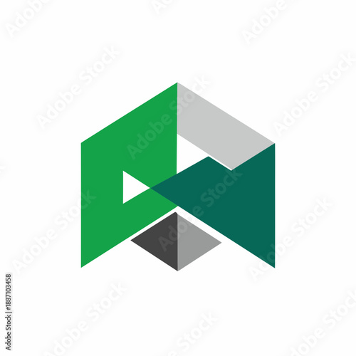 Abstract Geometric Design With Interlocking Elements For Modern Branding Application