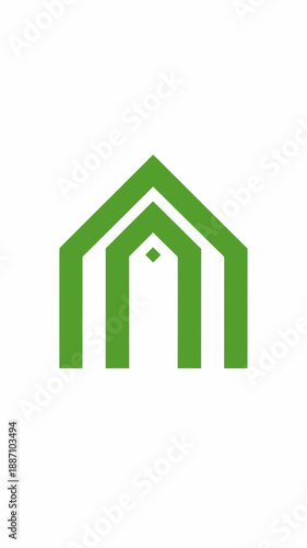 Abstract Green Structure Creates Unique Architectural Symbolism And Visual Appeal