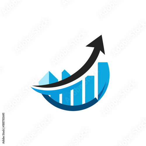 Abstract Growing Finance Graph With Arrow For Business And Investment Success