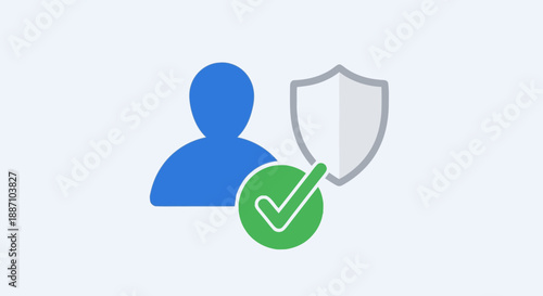 Digital Security Concept with User Profile and Shield Icon