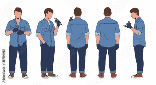 Group of Business Professionals Using Smartphones and Tablets in a Modern Office Environment