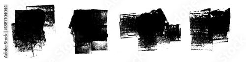 Grunge Stamp Roller Brush Backgrounds Vector