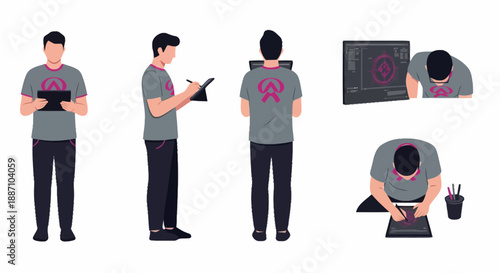 Group of Young People Using Mobile Devices and Technology Outdoors