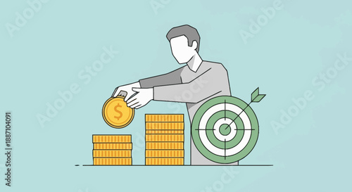 Businessman Investing Money with Growth and Target Achievement Concepts