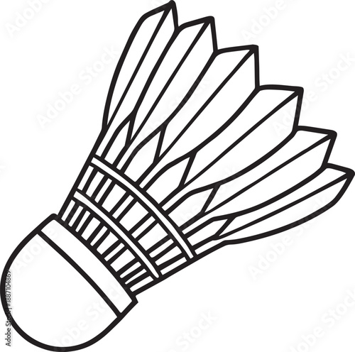 Badminton shuttlecock birdie outline icon vector