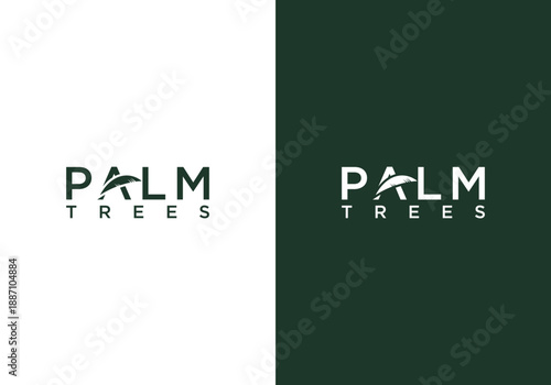 palm vector logo template, palm leaf logo, palm plant vector logo with stylish design word mark design