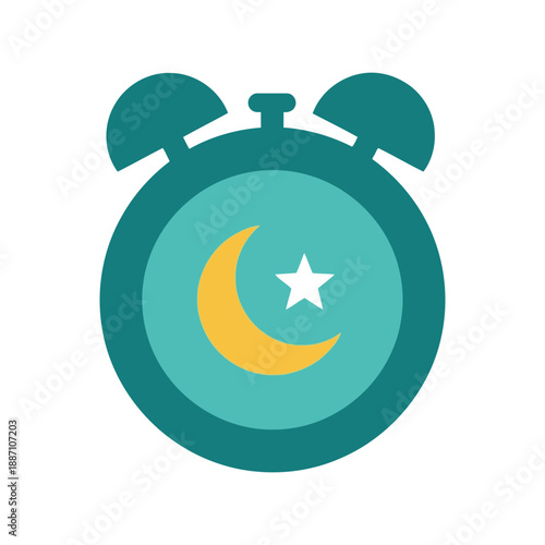 Modern alarm clock with moon and star design Vector