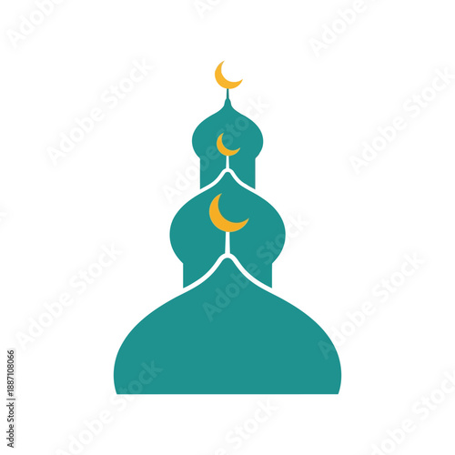 Minaret and crescent icon Vector