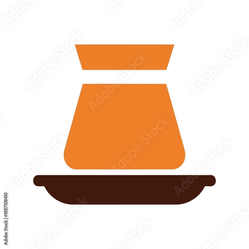 Flat lay coffee maker icon Vector