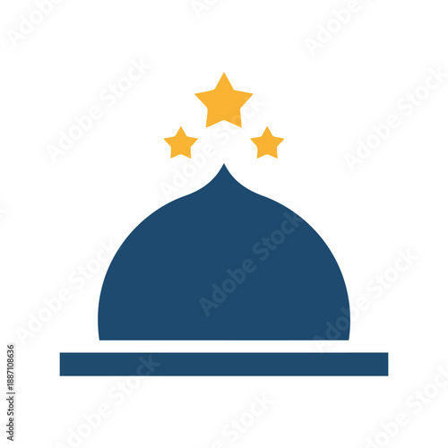 Canvas Print Minaret with stars icon Vector