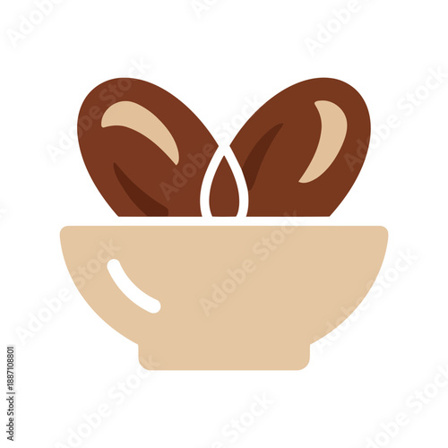 Bowl of almonds illustration Vector
