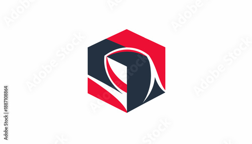 Abstract Hexagon With Dynamic Lines And Bold Colors for Modern Brand Identity