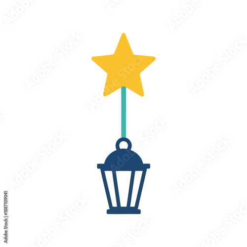 Star on top of lantern illustration Vector