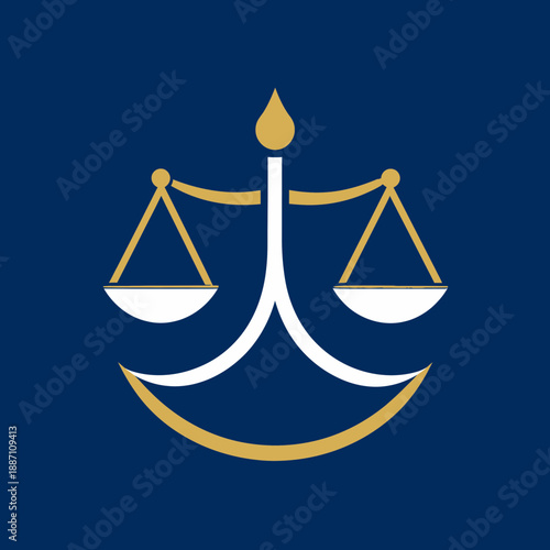 Abstract Justice Scales Icon Symbolizing Fairness in Law and Legal System