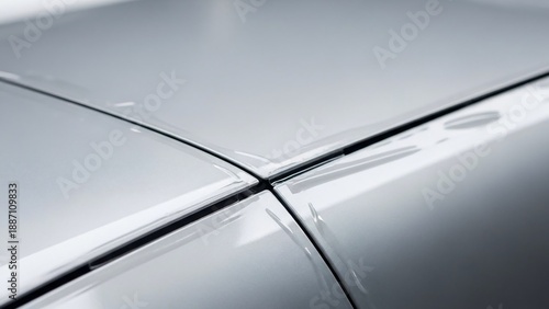 Close-up of a silver car's roof and windshield.
