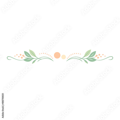 Soft Floral Divider with Leaves and Dots