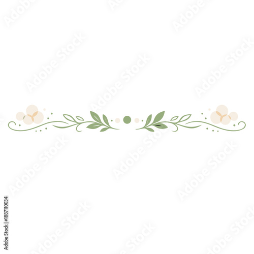 Delicate Botanical Divider with Leaves