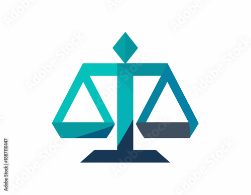 Abstract Teal Scales Of Justice Symbolizing Legal Fairness and Balance
