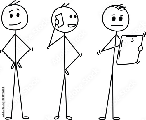 Stick figures engaging in various activities Vector