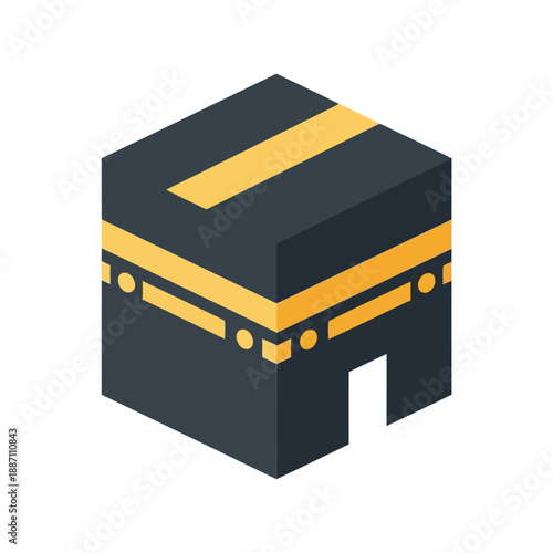 Minimalist kaaba icon design Vector