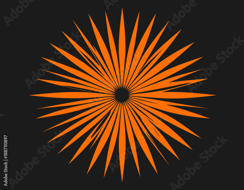 Abstract Orange Radial Burst On Dark Background For Creative Design Projects