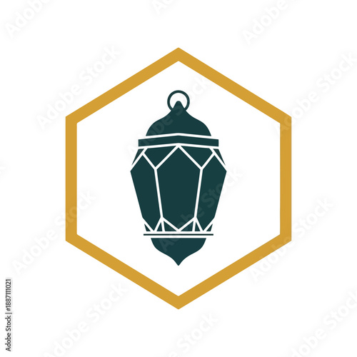 Hexagonal lantern icon design Vector