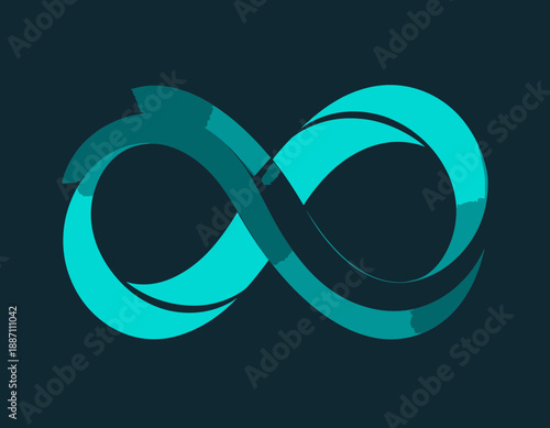 Abstract Turquoise Infinity Symbol Represents Limitless Potential and Future Opportunities