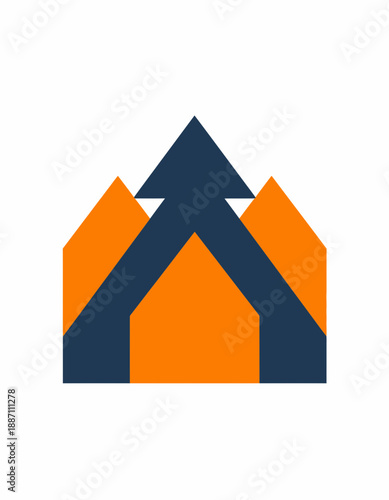 Abstract Upward Arrow Geometric Design Represents Growth and Opportunities