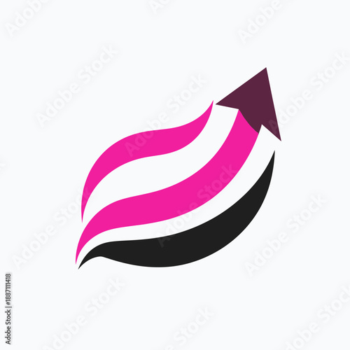 Abstract Upward Trajectory Illustration With Curving Shapes For Business Growth