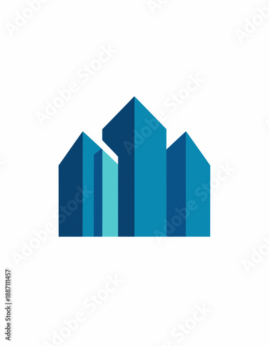 Abstract Urban Skyline Creating a Modern Cityscape Design Emblem or Logo Symbol