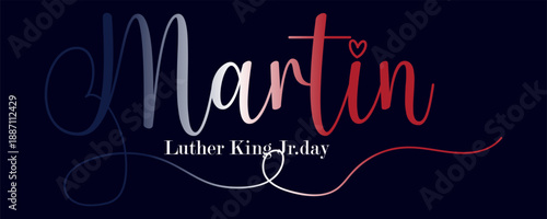Martin Luther King Jr day celebration design with colorful script and typography