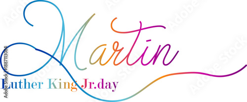 Martin Luther King Jr Day colorful typography design