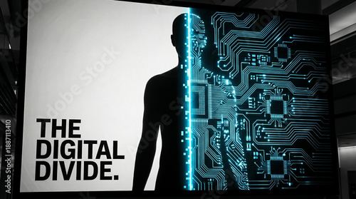 Conceptual Display of Digital Divide Representing Human Integration with Technology and Social Inequality