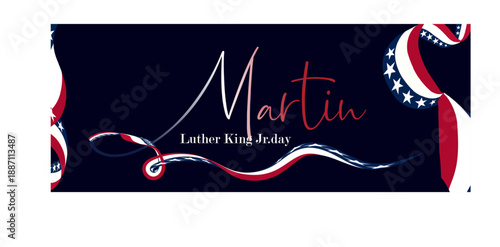 Martin Luther King Jr Day patriotic celebration banner