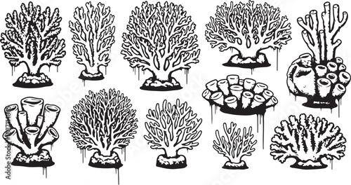 Vibrant beach scene with surfing elements Vector