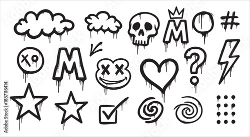 Vibrant skateboard and emoji collage illustrating youthful energy and fun Vector