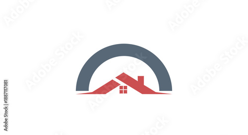 Architectural Design Illustrating Protection and Shelter with Modern Minimalist Graphic