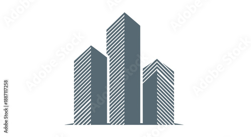 Architectural Design Illustrating Urban Structures with Slanting Lines and Modern Simplicity