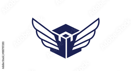 Abstract Winged Structure Symbolizing Freedom and Corporate Aspirations for Modern Branding