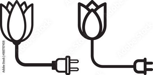 Flower plug electrical outlet symbol