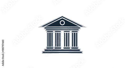 Architectural Illustration Depicting a Classic Building Vector Design on White Background