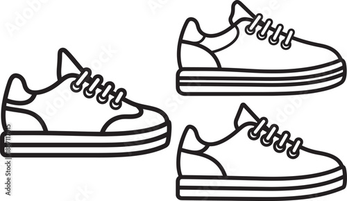 Sneakers and trainers on white background
