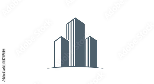 Architectural Illustration Depicting Modern Metropolis Buildings Against A Plain Backdrop