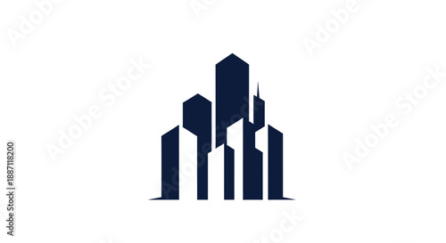 Architectural Silhouette: A Modern Cityscape Representing Urban Development Concepts