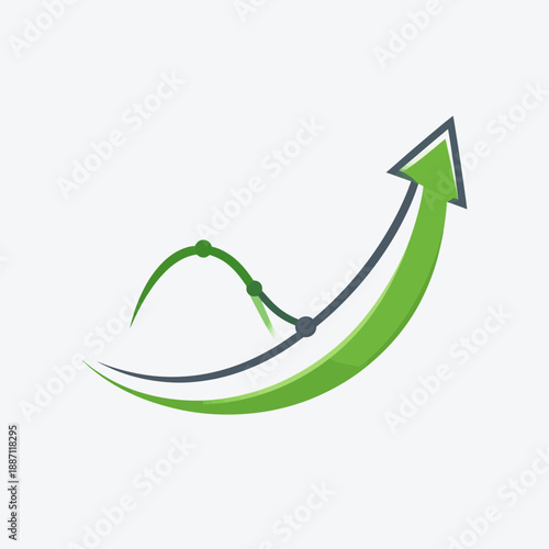 Arrow Growth Representing Successful Business Performance And Positive Market Trend