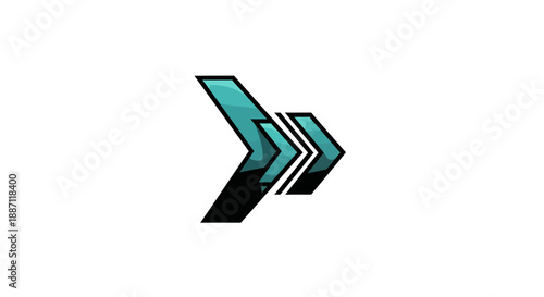 Arrow Symbol: Direction, Progress, Forward Momentum, Modern Illustration on White Background